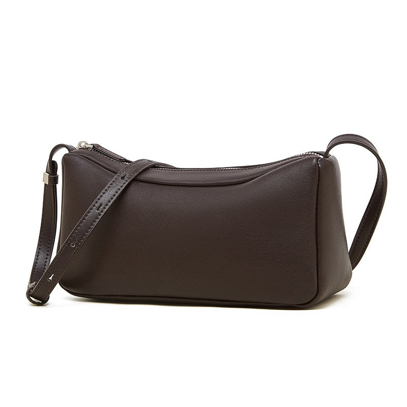 Womens Genuine Leather Minimalist Soft Crossbody Shoulder Bag