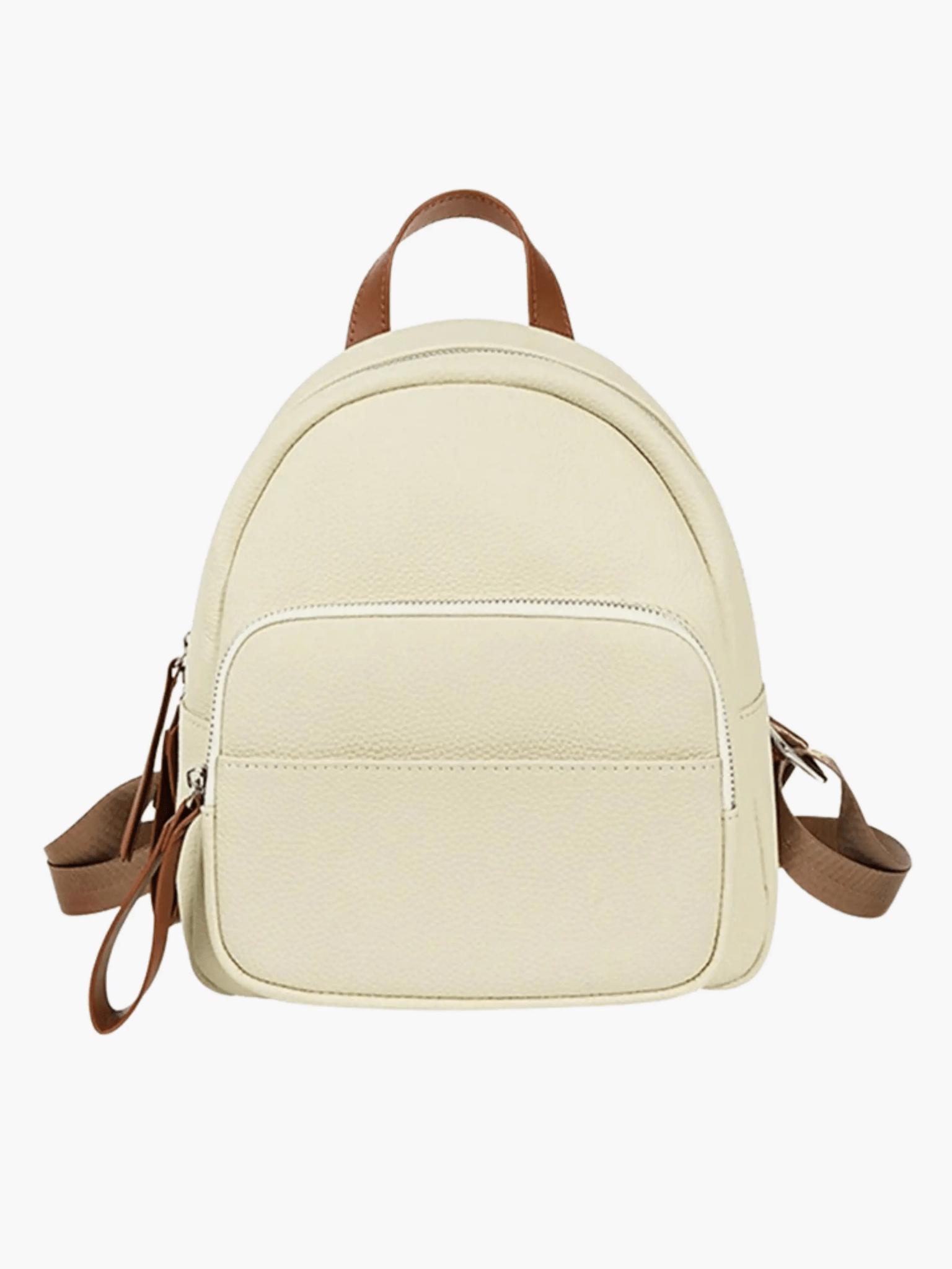 Elara | Cream Leather Mini Backpack – Chic & Compact