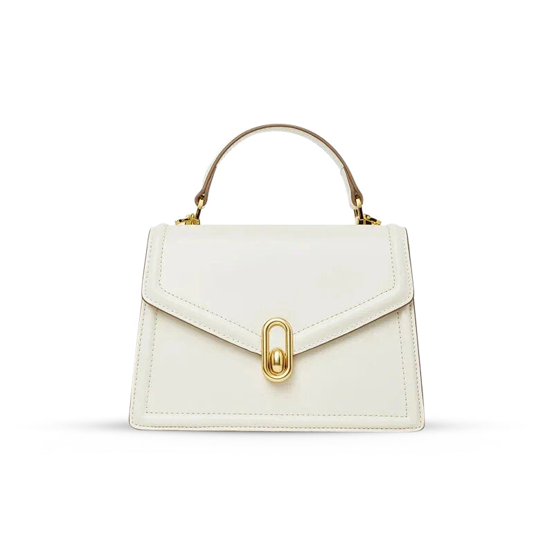 Aurora Mini Luxe Leather Handbag – Women's Elegant Top Handle Bag with Gold Hardware (UK)