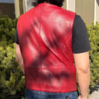 Men's Sheep Leather Vest. Snap Closure & Front Pockets