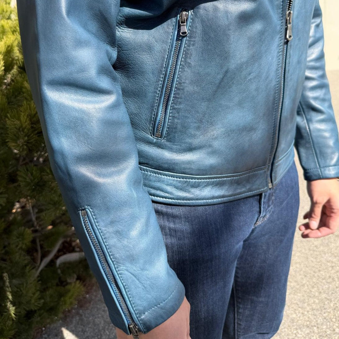 BOL Men's Waxed Sheep Prime Leather Jacket