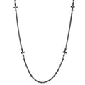 Men’s Oxidized Stainless Steel Round Link Chain and Crosses Biker Jewelry