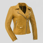 Women’s Lightweight Leather Fashion Jacket | Soft Naked Cowhide Casual Moto Style