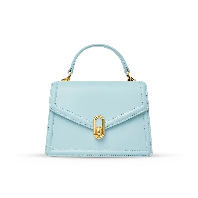 Aurora Mini Luxe Leather Handbag – Women's Elegant Top Handle Bag with Gold Hardware (UK)