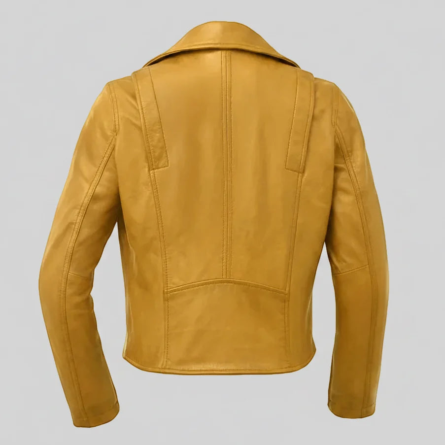 Women’s Lightweight Leather Fashion Jacket | Soft Naked Cowhide Casual Moto Style