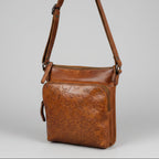 MET Women’s Genuine Leather Crossbody Bag. High-Quality Flower Embossed Floral Purse