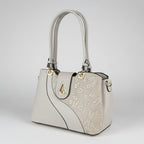 Temptation Italy Faux Leather 2-Handle Bag with Dragonfly and Flowers