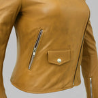 Women’s Lightweight Leather Fashion Jacket | Soft Naked Cowhide Casual Moto Style