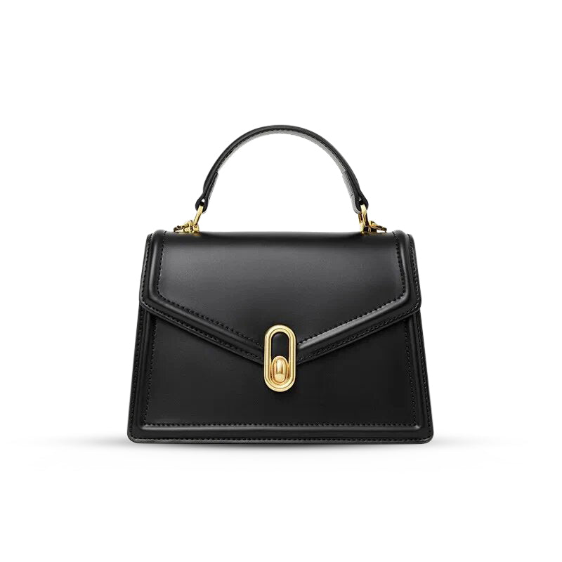 Aurora Mini Luxe Leather Handbag – Women's Elegant Top Handle Bag with Gold Hardware (UK)