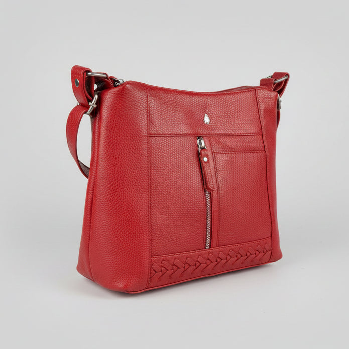 Greenwood Leather Elegant Crossbody Bag. Full-Grain Leather Shoulder Bag
