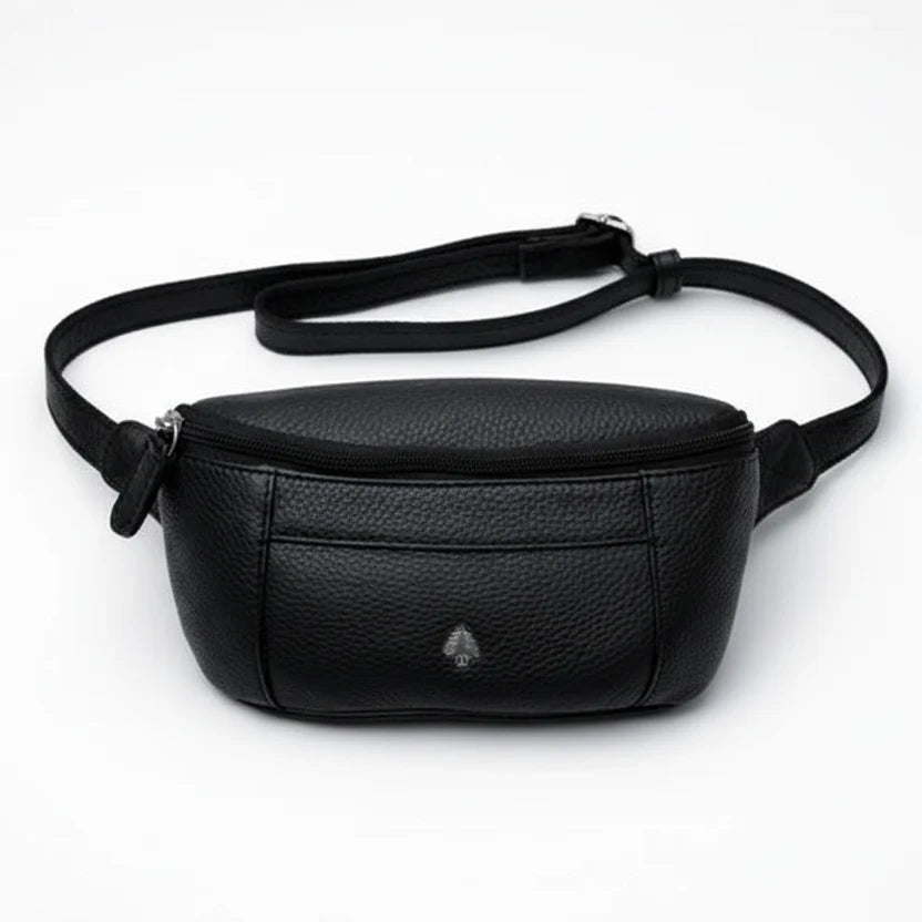 Greenwood Leather Belt Bag. Premium Top-Grain Leather Waist Pack & Crossbody Sling