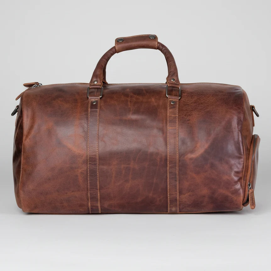 Greenwood Leather Overnight Travel Duffle Bag. Premium Weekender & Gym Companion