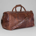 Greenwood Leather Overnight Travel Duffle Bag. Premium Weekender & Gym Companion