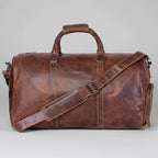 Greenwood Leather Overnight Travel Duffle Bag. Premium Weekender & Gym Companion