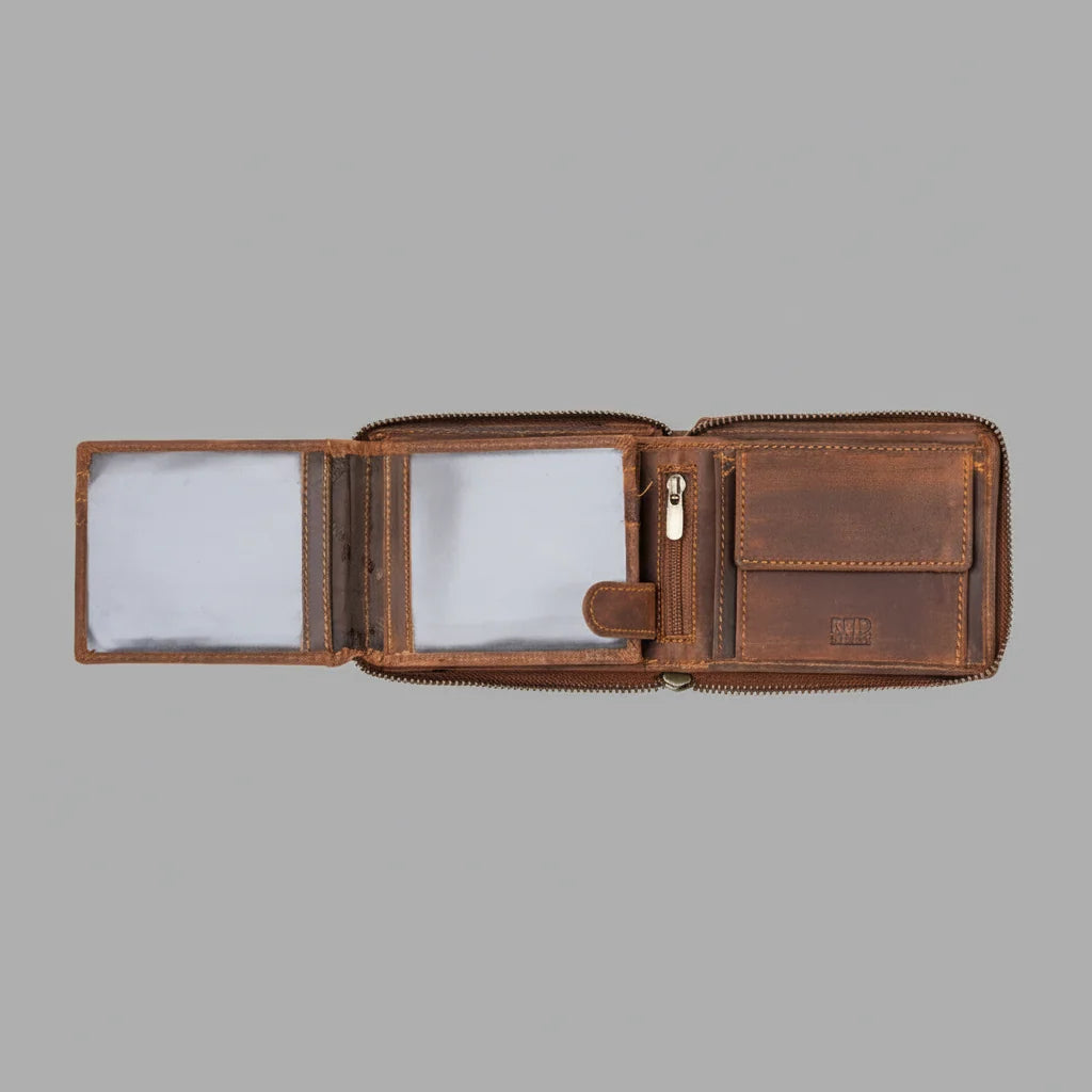 Greenwood Men's RFID Zip Around Wallet
