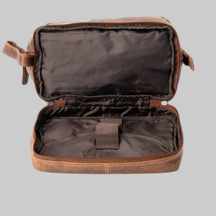 Greenwood Leather Travel Toiletry Bag
