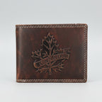 Men’s Cow Leather Canada Embossed Bifold Wallet