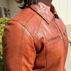 BOL Men’s Zip Pocket Leather Jacket. Sheep Leather Jacket with Fold-Down Collar