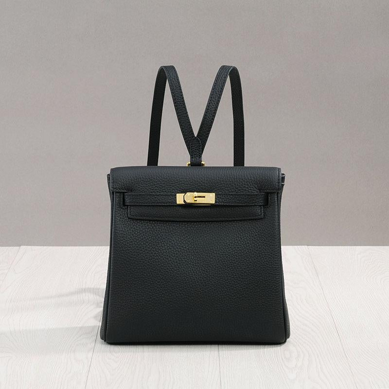 Halia | Elegant Black Leather Backpack – Stylish, Chic & Functional