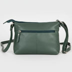 Greenwood Leather Multi-Pocket Crossbody Bag. Premium Pebbled Leather Handbag
