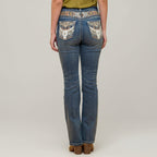 Westfield Eagle Women’s Embroidered Bootcut Jeans. Steerhead Bling Stretch Denim
