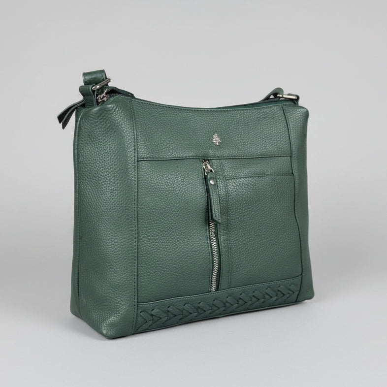 Greenwood Leather Elegant Crossbody Bag. Full-Grain Leather Shoulder Bag