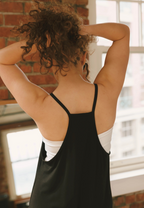Abigael Romper in Midnight Black