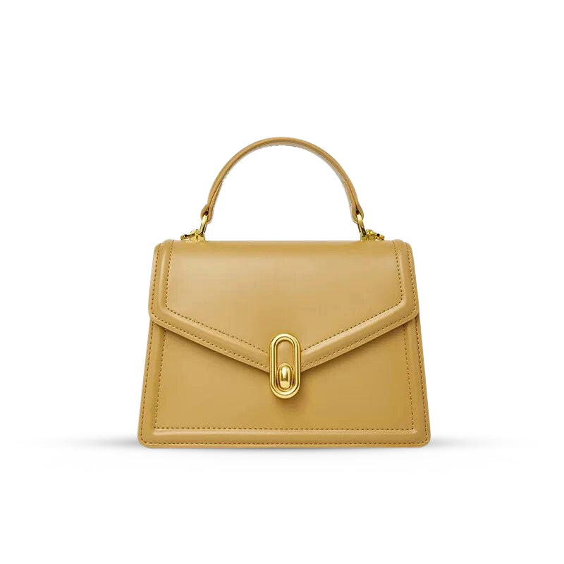 Aurora Mini Luxe Leather Handbag – Women's Elegant Top Handle Bag with Gold Hardware (UK)