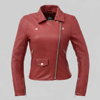 Women’s Lightweight Leather Fashion Jacket | Soft Naked Cowhide Casual Moto Style