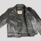Open Road Men’s Buffalo Leather Biker Jacket with Removable Lining