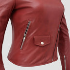 Women’s Lightweight Leather Fashion Jacket | Soft Naked Cowhide Casual Moto Style