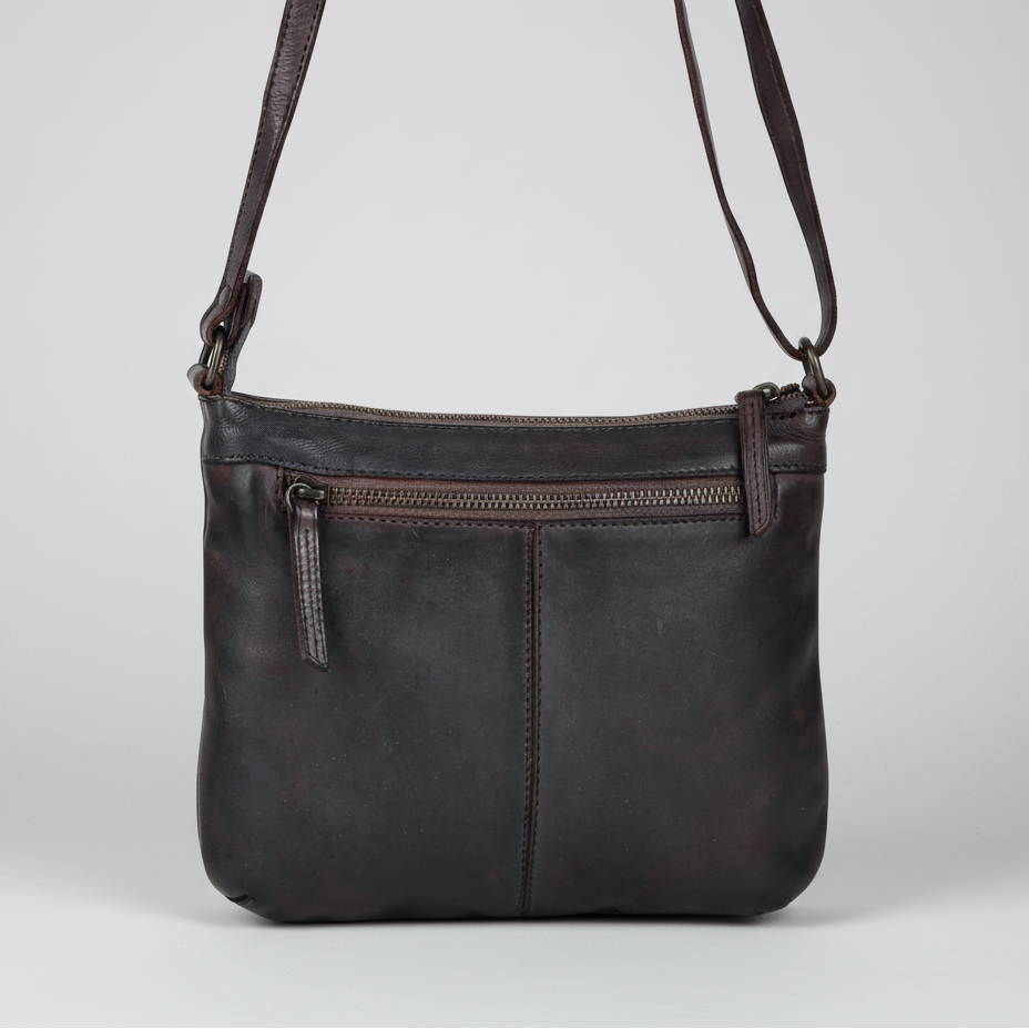 MET V Stitch Crossbody Leather Bag
