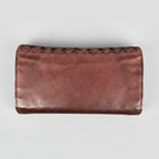 MET Women’s Leather Basket Weave Wallet. Artisan Woven Multi-Card Organizer