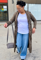Maternity Roll Cuff Wide Leg Jean w/ Bellyband in Willa