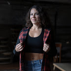Milwaukee Leather Women's Armoured Plaid Hooded Shirt