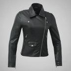 Women’s Lightweight Leather Fashion Jacket | Soft Naked Cowhide Casual Moto Style