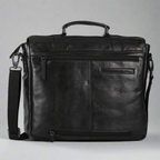 MET Premium Leather Laptop Bag. Messenger Briefcase with Detachable Shoulder Strap