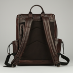 MET Two Adjustable Strap Leather Backpack. Premium Rucksack with Tech Sleeve