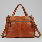 MET Premium Leather Shoulder Bag. Elegant Multi-Compartment Handbag