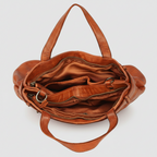 MET Premium Leather Shoulder Bag. Elegant Multi-Compartment Handbag