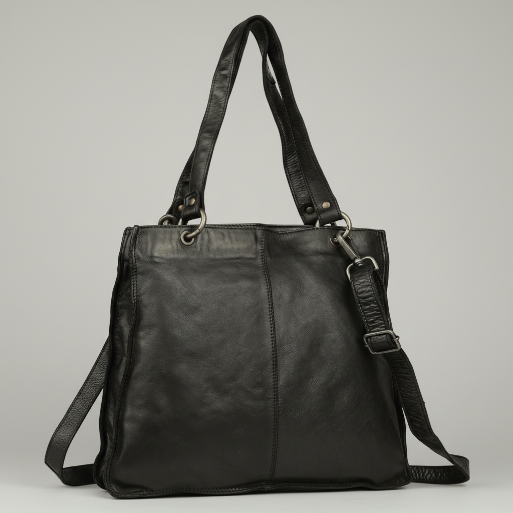MET Premium Leather Shoulder Bag. Elegant Dual-Compartment Tote