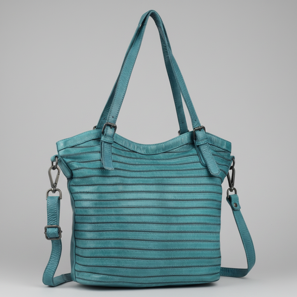 MET Leather Handbag for Women. Tote with Adjustable Dual Handles