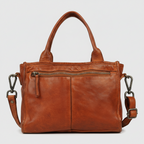 MET Premium Leather Handle Bag. Woven Leather Satchel