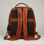 MET Premium Leather Backpack. Dual-Compartment Urban Commuter Pack