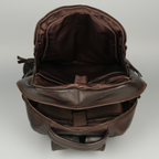 MET Premium Leather Backpack. Dual-Compartment Urban Commuter Pack