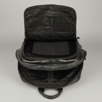 MET Two Adjustable Strap Leather Backpack. Multi-Compartment Commuter Pack