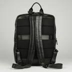 MET Two Adjustable Strap Leather Backpack. Multi-Compartment Commuter Pack