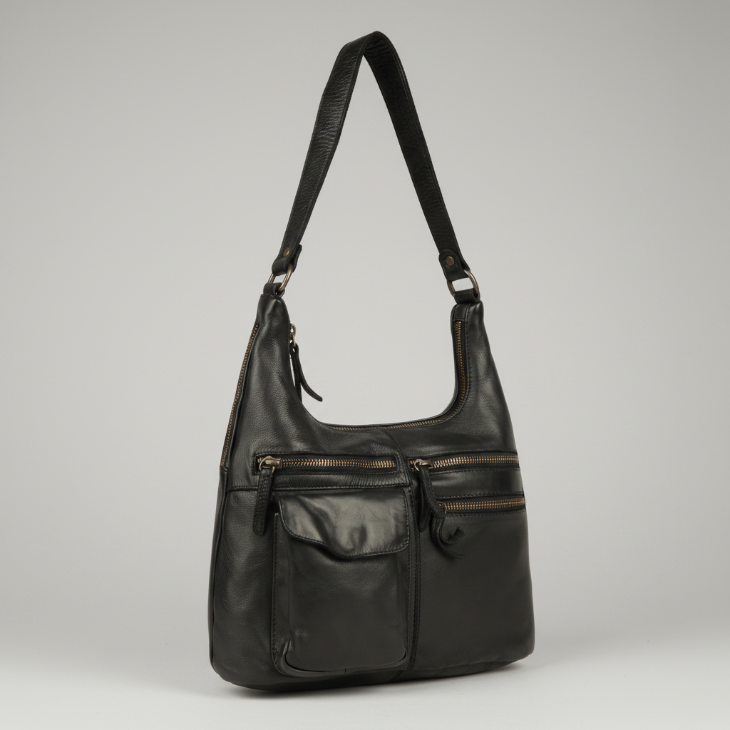 MET Premium Leather Shoulder Bag. Everyday Urban Hobo