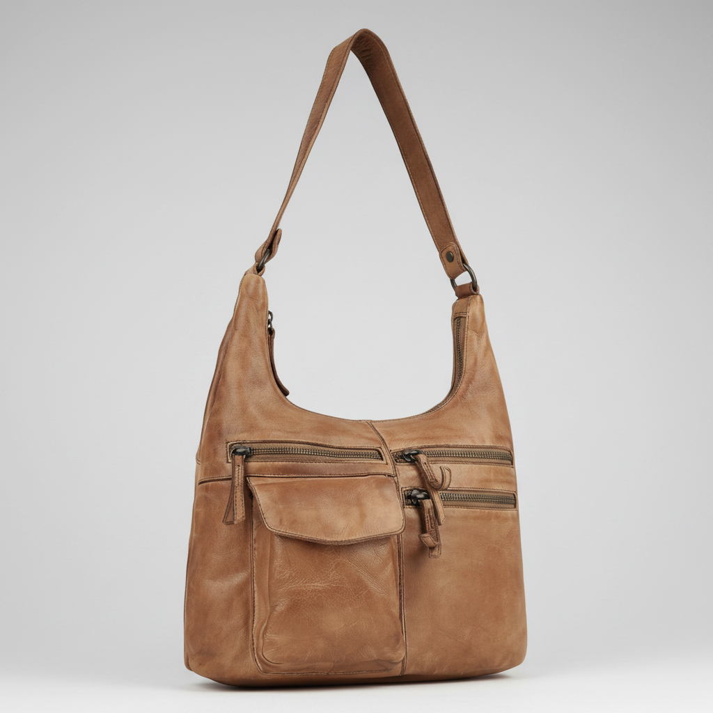 MET Premium Leather Shoulder Bag. Everyday Urban Hobo