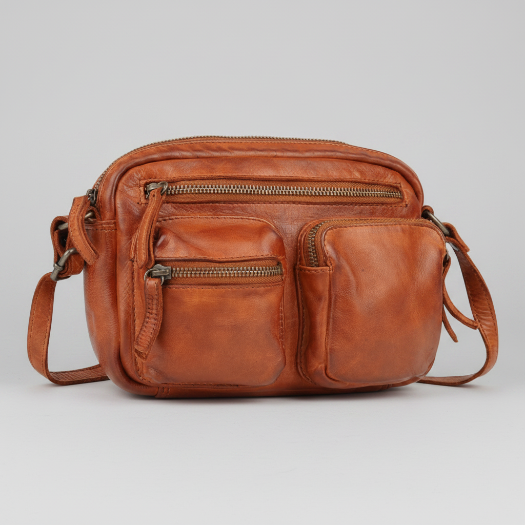 MET Premium Leather Crossbody Bag. Compact Utility Explorer